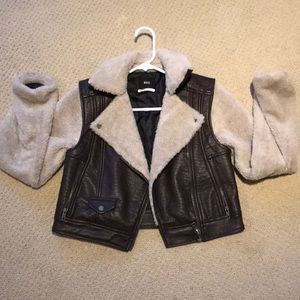 Vegan brown leather jacket